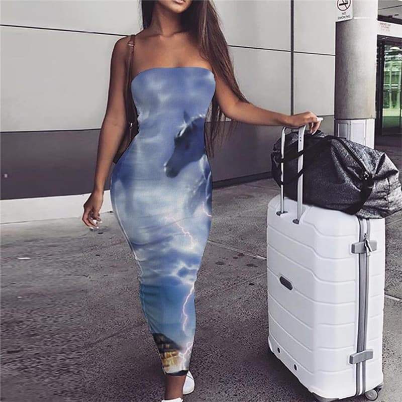 
Indios Dress Women Horse Vestido Sexy Lightning Ladies Dresses War Sundress - KYKU
                