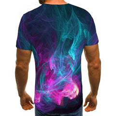 Abstract T-shirt Men Colorful T-shirts 3d Smoke Tshirts Casual Harajuku Shirt Print