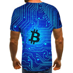 Bitcoin T-shirt Men Sail Shirt Print Landscape Funny T shirts Retro Tshirt Printed
