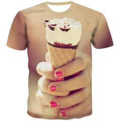 Sweet T-shirt Men Gourmet Tshirts Casual Icecream T-shirts 3d Colourful Tshirt Anime