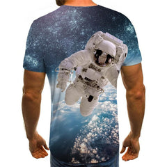 Astronaut T-shirt Men Galaxy Funny T shirts Space Anime Clothes Universe T-shirts 3d