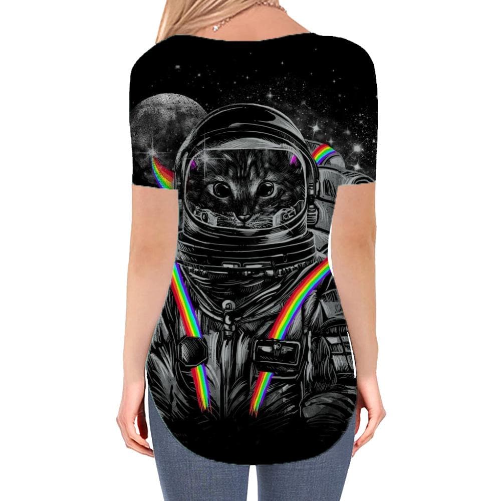 
Cat T-shirt women Animal Funny T shirts Rainbow T-shirts 3d Womens Clothing
                