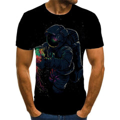 Astronaut T shirt Men Galaxy Tshirts Casual Black Anime Clothes Harajuku Funny T shirts
