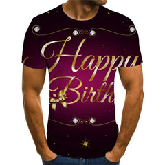 Happy Birthday T shirt Men Star Funny T shirts Party T-shirts 3d Hip Hop Tshirts Casual