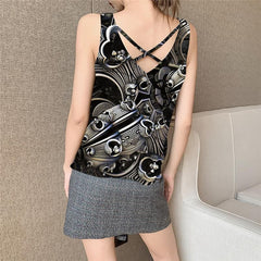 Gear Tank Top Women Metal Tank Tops Casual Engine Vest Print Punk Rock Sleeveless 3d