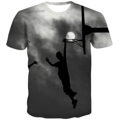 Basketball T shirts Men Night View T shirts Funny Galaxy Shirt Print City Tshirts Novelty