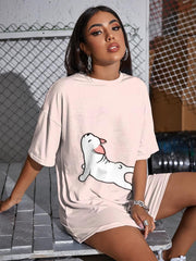 Animal T Shirt Women Dog Tshirt Printed Lovely Funny T shirts Harajuku Punk Rock