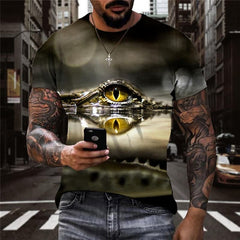 Crocodile T-shirt Men Animal Tshirts Casual Ocean Anime Clothes Harajuku Funny T shirts
