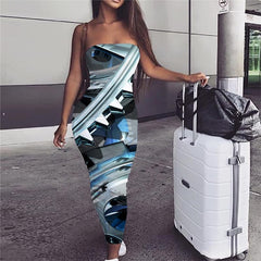 Metal Dress Women Engine Sundress Gear sleeveless Technology 3d Print