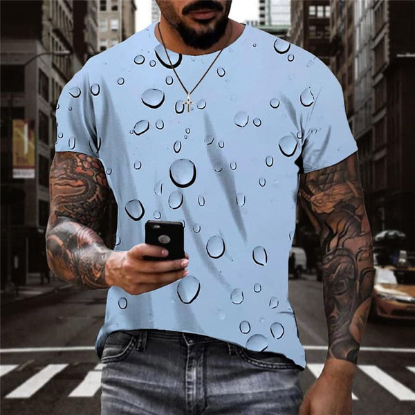 Raindrop T-shirt Men Retro Shirt Print Novel T-shirts 3d Harajuku Tshirt Printed