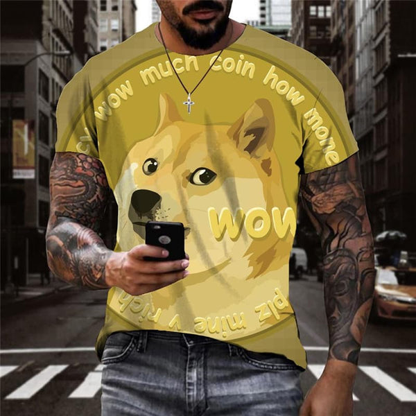 Dog T shirt Men Bitcoin Funny T shirts Animal Anime Clothes Retro Tshirts Casual