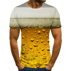 Beer T shirt Men Harajuku Funny T shirts Hip Hop T-shirts 3d Short Sleeve