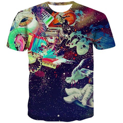 Astronaut T-shirt Men Space Shirt Print Music Funny T shirts Funny T-shirts 3d