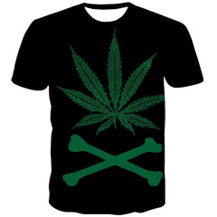 Leaves T shirt Men Bone Funny T shirts Black Tshirts Casual Harajuku Anime Clothes