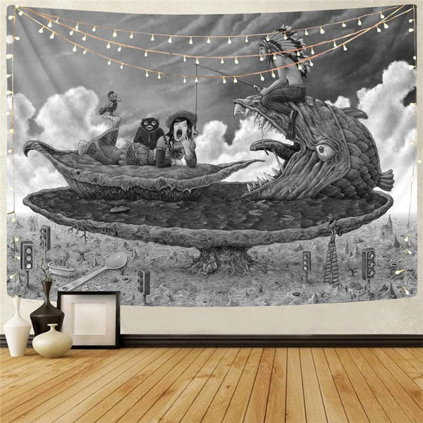 Indios Tapestry Fishing Tapestries Bear Rug Wall Hip Hop Wall Tapestry