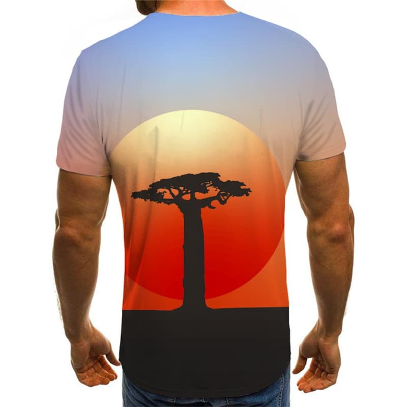 
Tree T shirt Men Moon Tshirts Casual Landscape Funny T shirts Harajuku Tshirt Printed
                