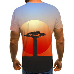Tree T shirt Men Moon Tshirts Casual Landscape Funny T shirts Harajuku Tshirt Printed