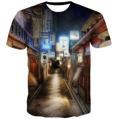 Japan T-shirt Men Landscape T-shirts 3d Harajuku Anime Clothes Mens Clothing