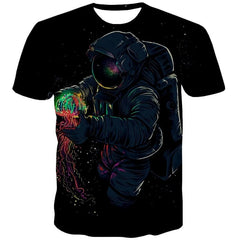 Astronaut T shirt Men Galaxy Tshirts Casual Black Anime Clothes Harajuku Funny T shirts