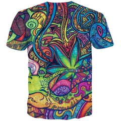 Hippie T shirt Men Colorful Funny T shirts Graffiti Shirt Print Happy Anime Clothes