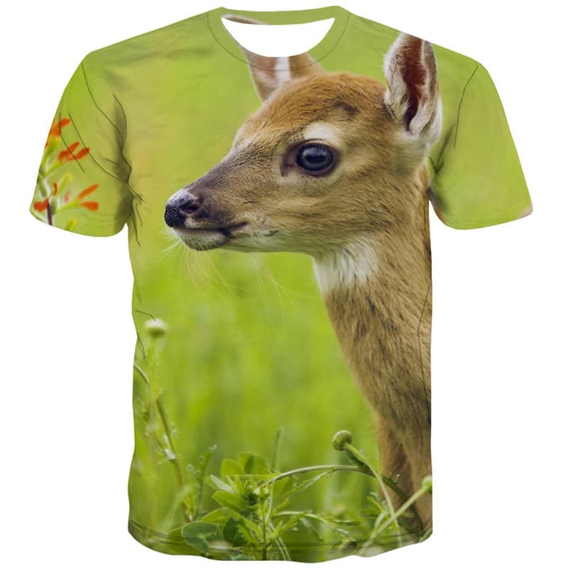 
Animal T shirts Men Deer T-shirts 3d Harajuku Tshirts Novelty Green Shirt Print
                