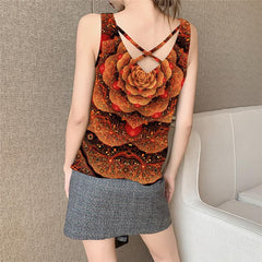 Flower Tank-Top women Art Funny Top Harajuku Tank Tops Casual Womens Clothing