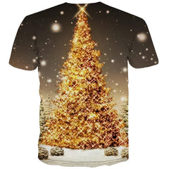 Christmas T-shirt Men Christmas Tree T shirts Funny Galaxy T-shirts Graphic Party Tshirts Cool