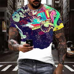 Astronaut T-shirt Men Galaxy Funny T shirts Colorful Tshirts Casual
