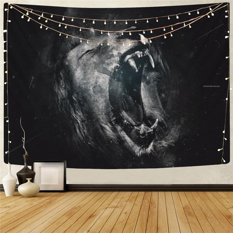 
Lion Tapestry Animal Wall Tapestry Anime Tenture Mandala Ferocious Rug Wall Street Home Tapestrys
                