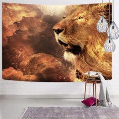 Lion Tapiz Animal Rug Wall Anime Tapestries Nebula Wall Tapestry Harajuku Tenture Mandala