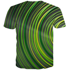 Psychedelic T shirts Men Abstract T-shirts Graphic Dizziness T shirts Funny Green Tshirt Printed Harajuku Tshirts Novelty - KYKU
