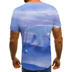 Bear T-shirt Men Animal Funny T shirts Star Anime Clothes Love Tshirt Printed