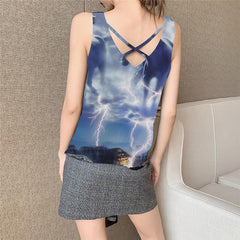 Indios Tank-Top women Horse Vest Print Lightning Anime Clothes War Vest Printed