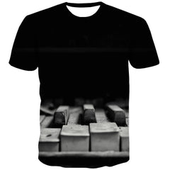 Music T-shirt Men Instrument Tshirts Casual Retro T-shirts Graphic Electronic Tshirts Novelty