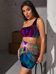 Butterfly Dress Women Animal Hollow out Dresses Colorful Vestido Sexy Psychedelic 3d Print
