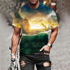 Leaves T-shirt Men National Flag Funny T shirts Colorful T-shirts 3d Art Shirt Print