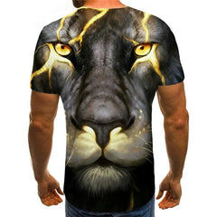 Lion T shirt Men Animal Anime Clothes Lightning Tshirts Casual Harajuku Shirt Print