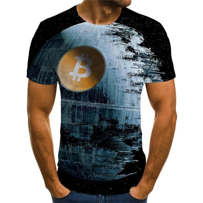 
Bitcoin T shirt Men Earth Tshirt Printed Galaxy Anime Clothes Retro Funny T shirts
                