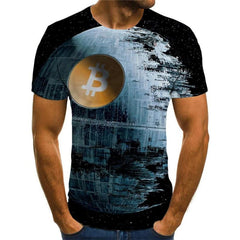 Bitcoin T shirt Men Earth Tshirt Printed Galaxy Anime Clothes Retro Funny T shirts