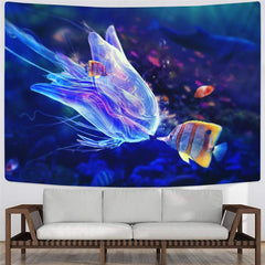 Fish Tapestry Animal Tenture Mandala Tracksuits Tapestries Jellyfish Rug Wall Harajuku Wall Tapestry