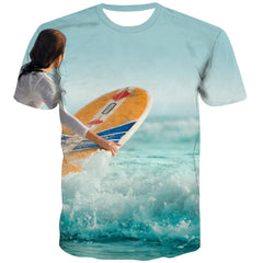 surf T-shirt Men The sea Tshirt Anime sport T shirts Funny Cool Tshirt Printed - KYKU