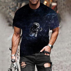 Astronaut T shirt Men Galaxy Funny T shirts Space Tshirts Casual Universe Anime Clothes