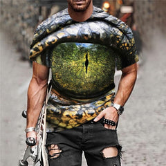 Crocodile T-shirt Men Animal Tshirts Casual Eye Anime Clothes Harajuku Tshirt Printed