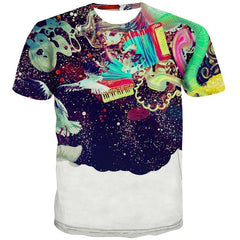 Astronaut T-shirt Men Galaxy Funny T shirts Colorful Tshirts Casual