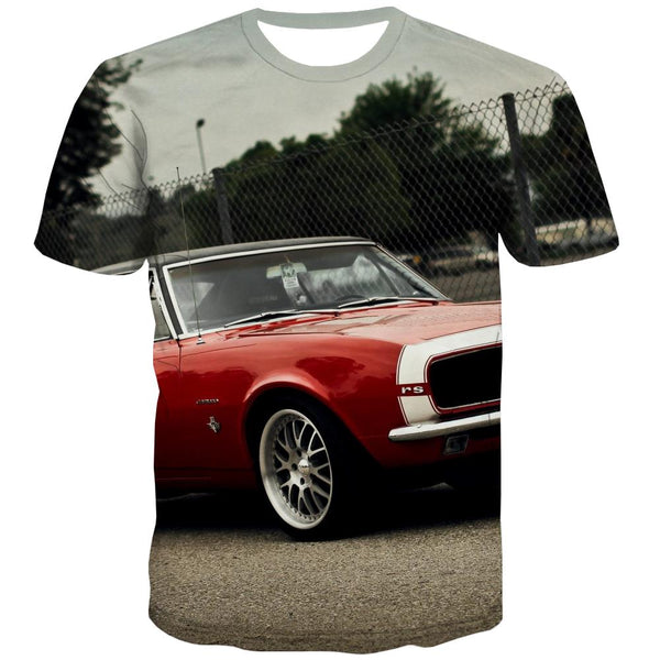 Racing Car T-shirt Men Metal Tshirts Novelty City Tshirts Casual Gray Tshirt Anime Retro T-shirts Graphic