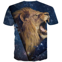 Lion T shirt Men Animal Anime Clothes Galaxy Tshirts Casual Short Sleeve