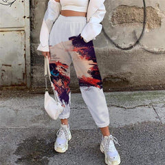 Indios Trousers Women Graffiti Casual Pant Colorful Jogger Pants - KYKU