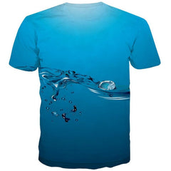 Water Droplets T shirt Men Blue Shirt Print Harajuku Funny T shirts Novel Anime Clothes