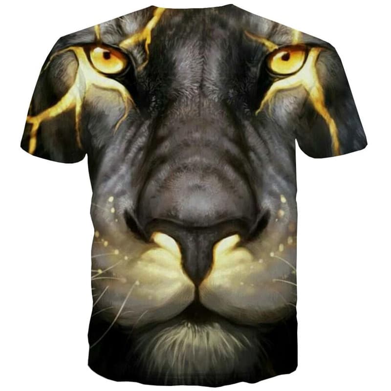 
Lion T shirt Men Animal Anime Clothes Lightning Tshirts Casual Harajuku Shirt Print
                