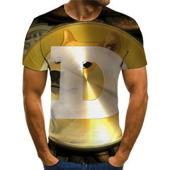 Dog T-shirt Men Animal T-shirts 3d Bitcoin Anime Clothes Retro Tshirt Printed